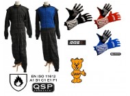 UKR Set 1 QSP Rennoverall nach ISO 11612 EN531 + RRS Handschuhe mit FIA