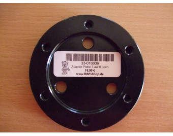 Alu-Adapter von 3 auf 6-Loch